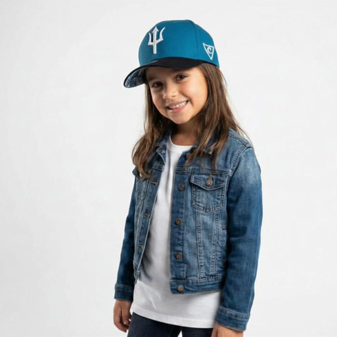 Poseidon Curved Cap Child Size - Black/Blue - Image 3