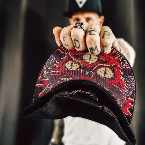 Purple Monster Cat Snapback - Black - Image 3