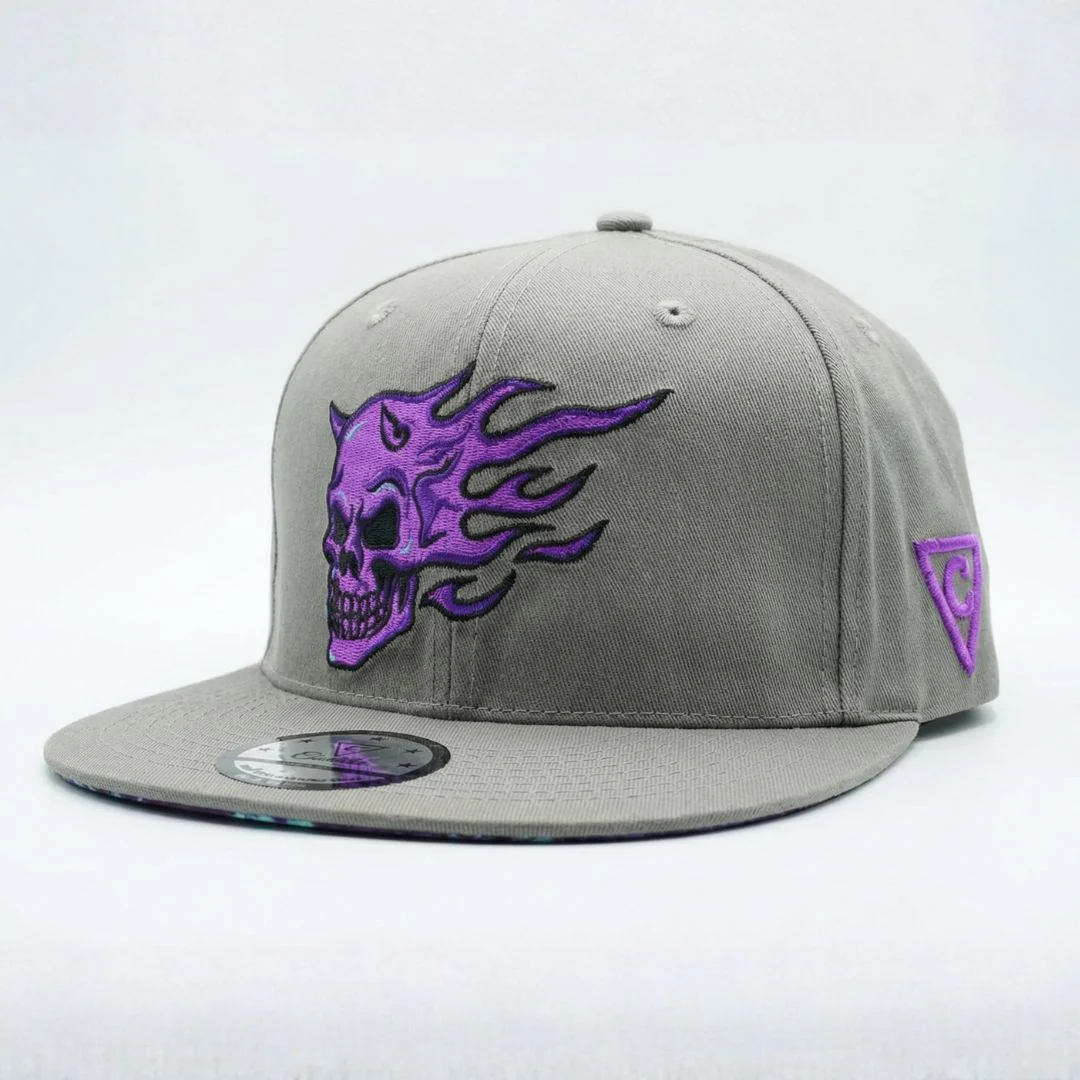 Purple Skull Snapback - Grey - Image 7