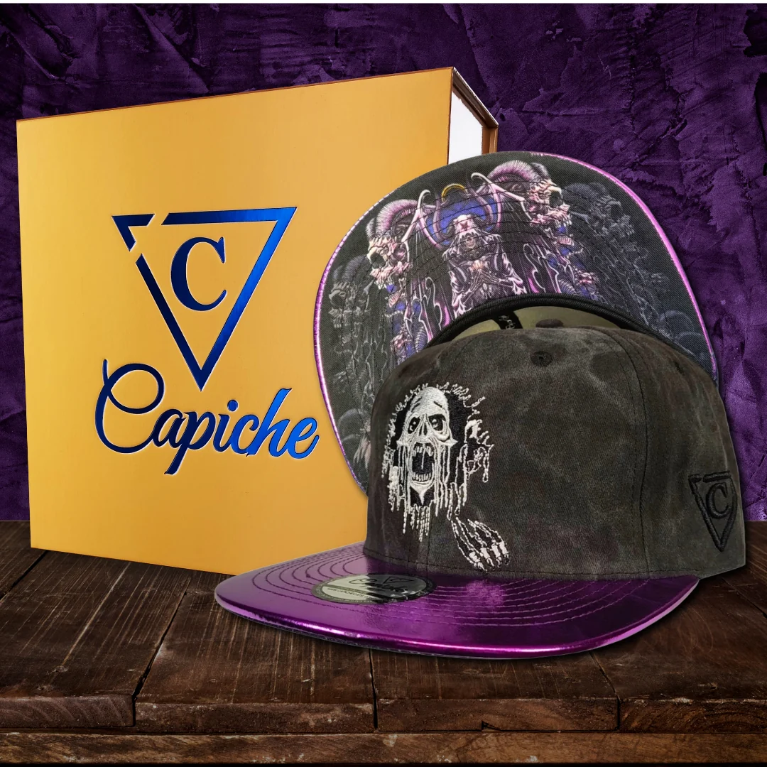 Realm of the Dead Snapback - Grey Washed/Purple Crackling Metallic - Image 3