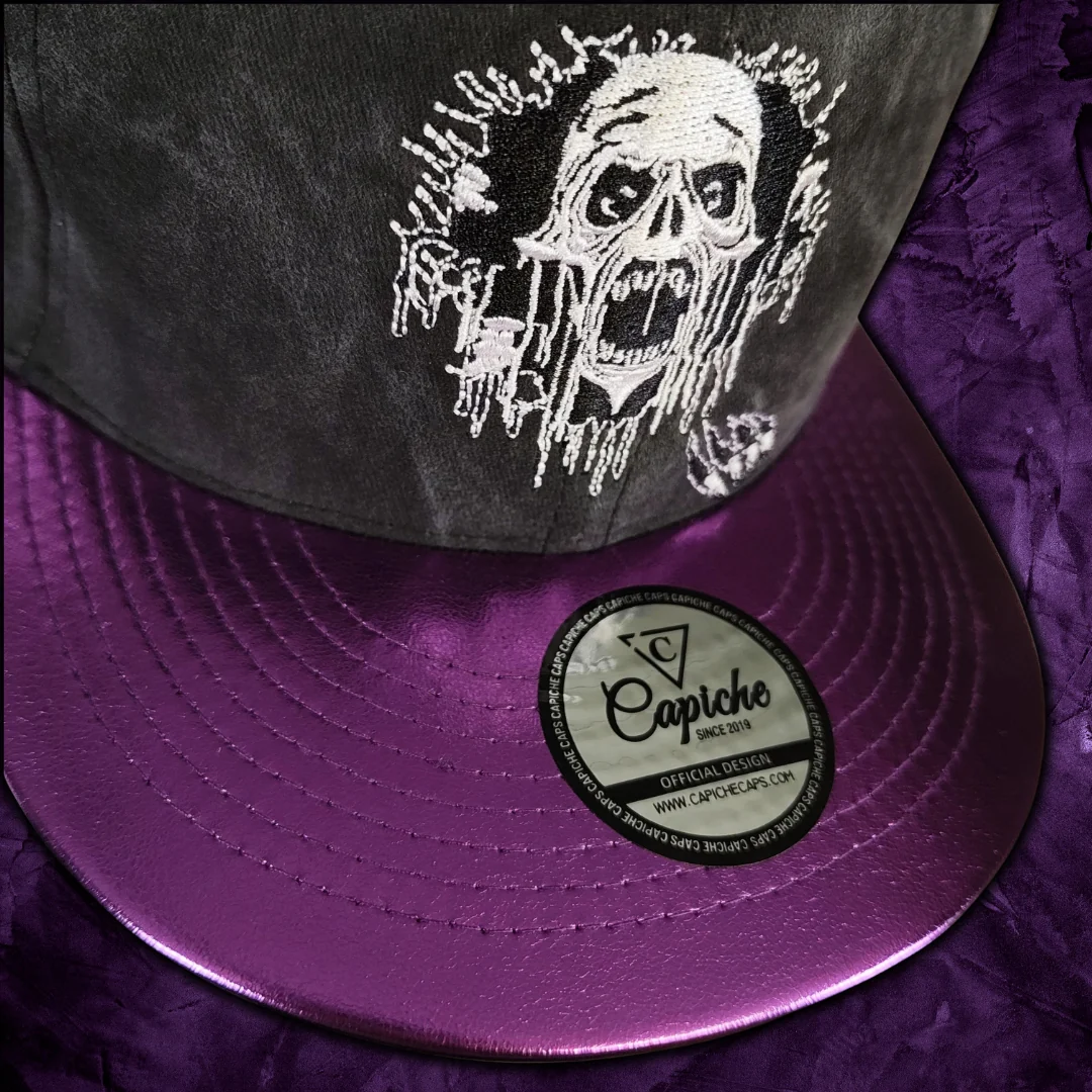 Realm of the Dead Snapback - Grey Washed/Purple Crackling Metallic - Image 9