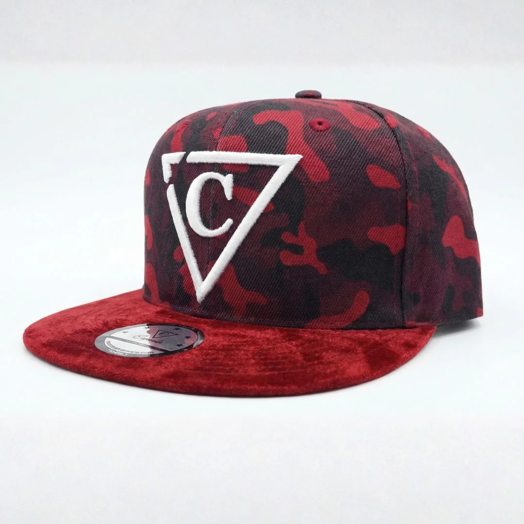 Red Camo Snapback - Suede Brim - Image 11