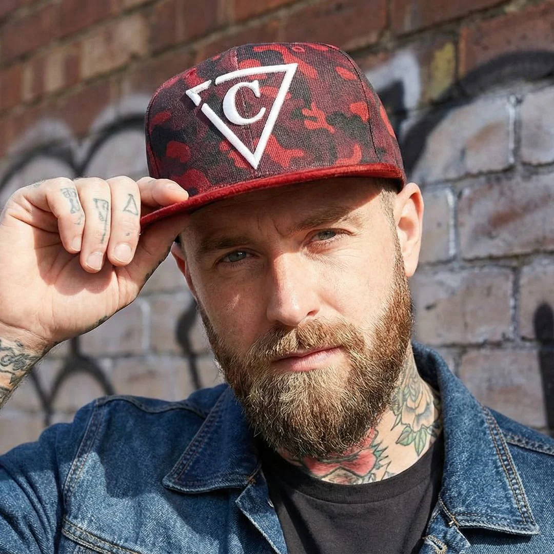 Red Camo Snapback - Suede Brim - Image 5