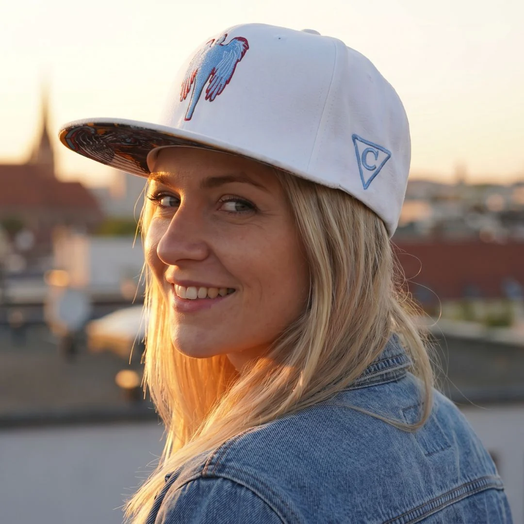 Robot Angel Snapback - White Suede - Image 3