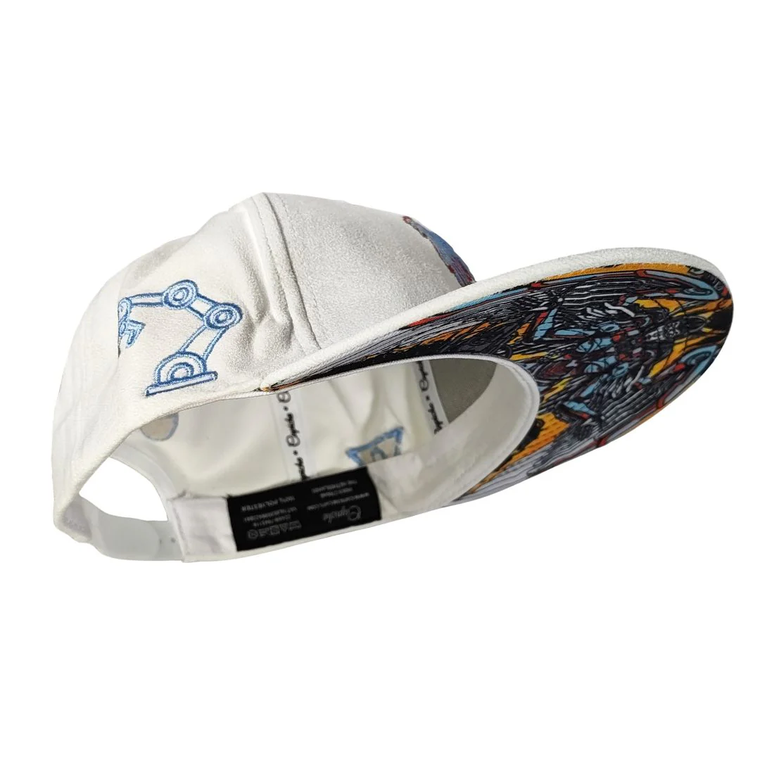 Robot Angel Snapback - White Suede - Image 7