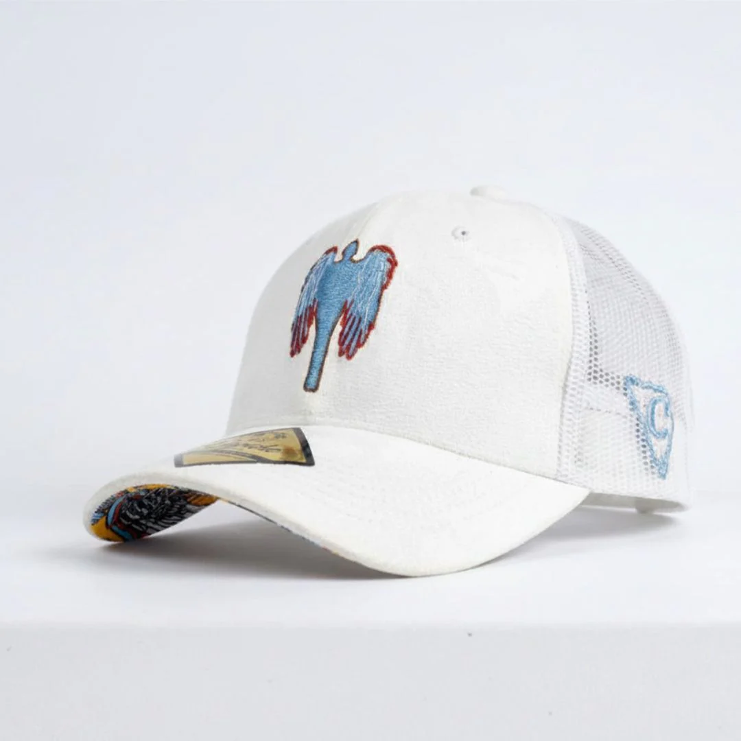 Robot Angel Trucker Cap - White Suede - Image 6