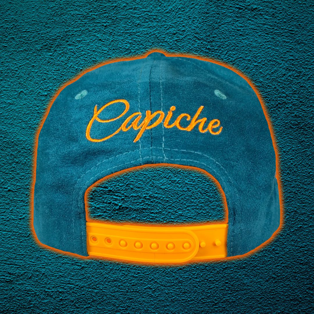 Robot Anubis 2.0 Snapback - Teal Blue Suede/Orange Crackling Metallic - Image 8