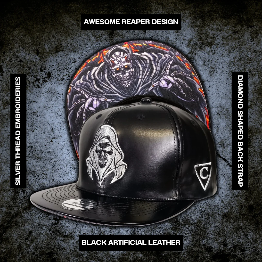 Robot Reaper Snapback - Black Artificial Leather - Image 10