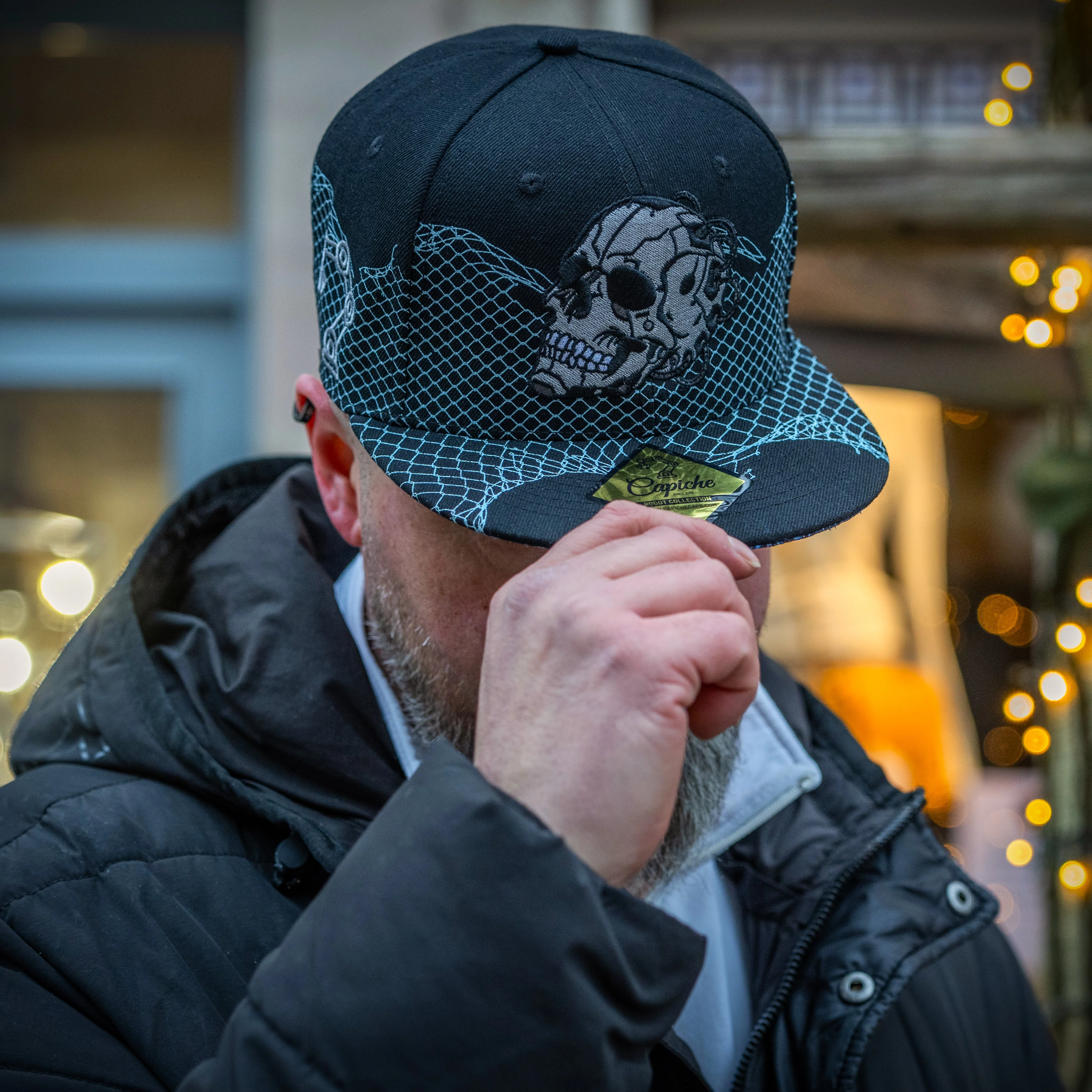 Robot Skull Snapback - Black/Wired Grey - Image 9