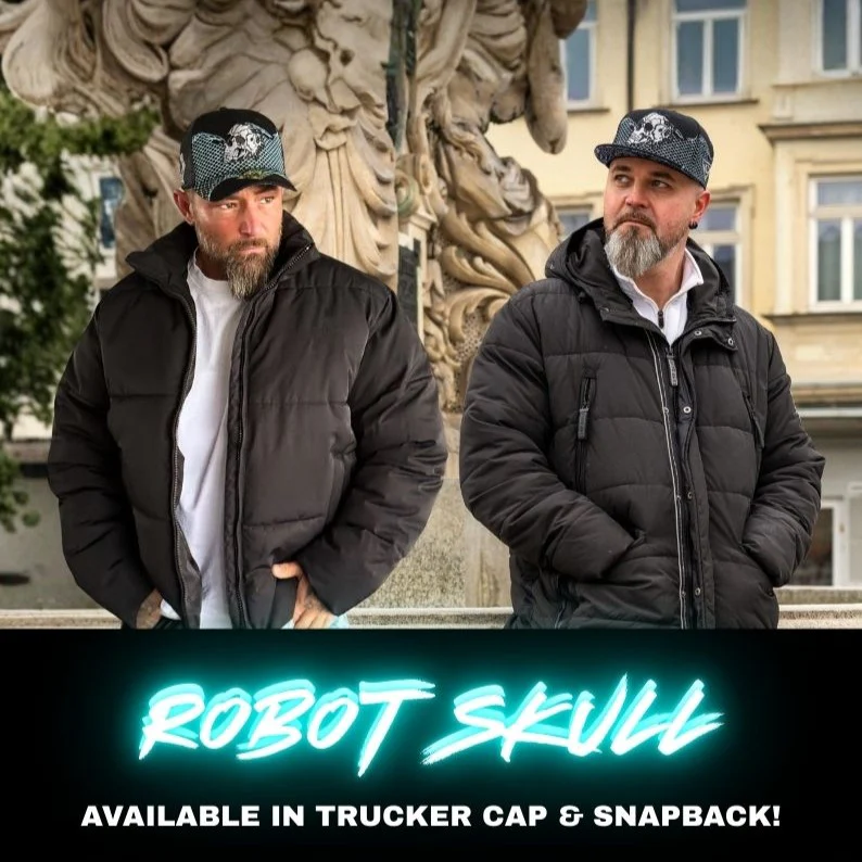 Robot Skull Trucker Cap - Black/Wired Grey - Image 3
