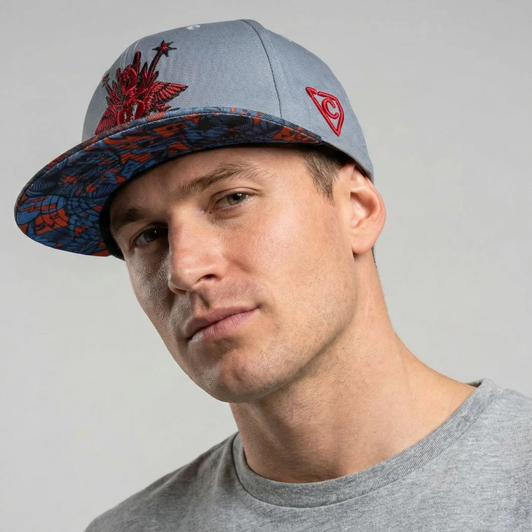 Rock On Snapback - Grey/Red - Image 5
