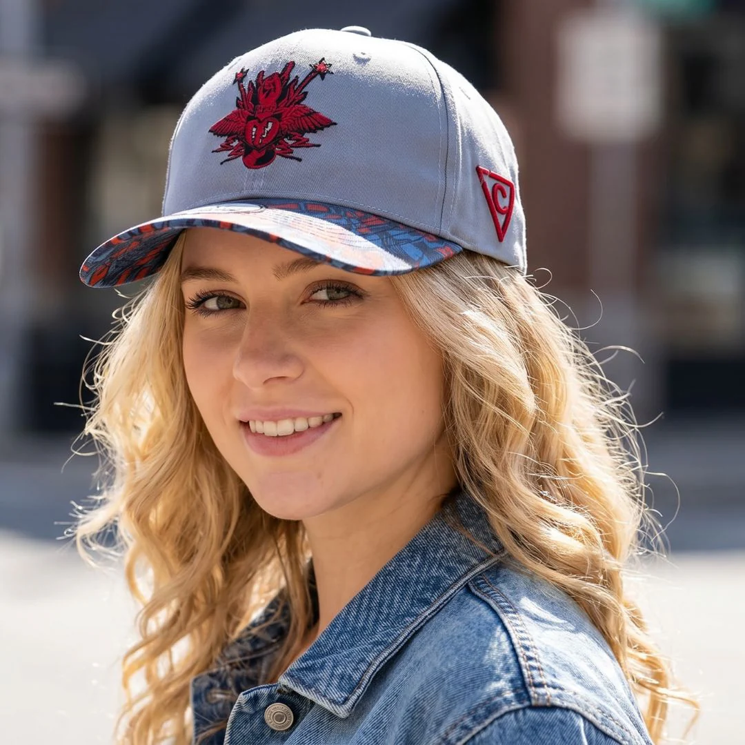 Rock On Curved Cap - Grey/Red - Image 3