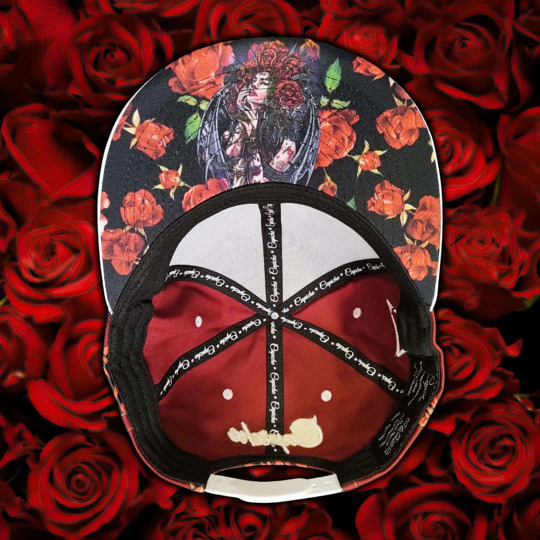 Roses Snapback - Red Rose Print/White - Image 12