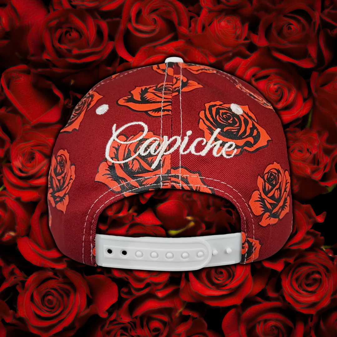 Roses Snapback - Red Rose Print/White - Image 15