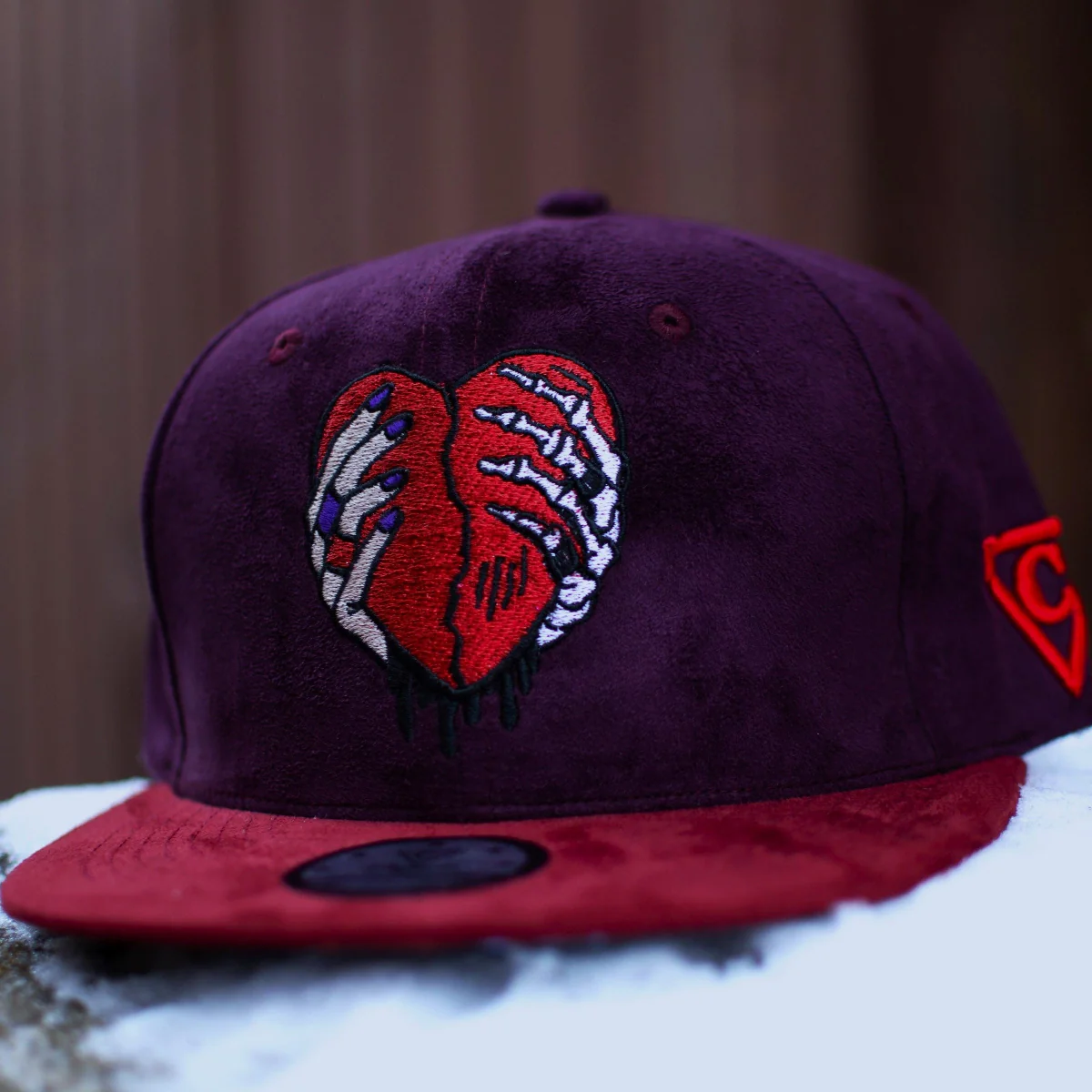 Savior Snapback - Dark Purple/Dark Red Suede - Image 5