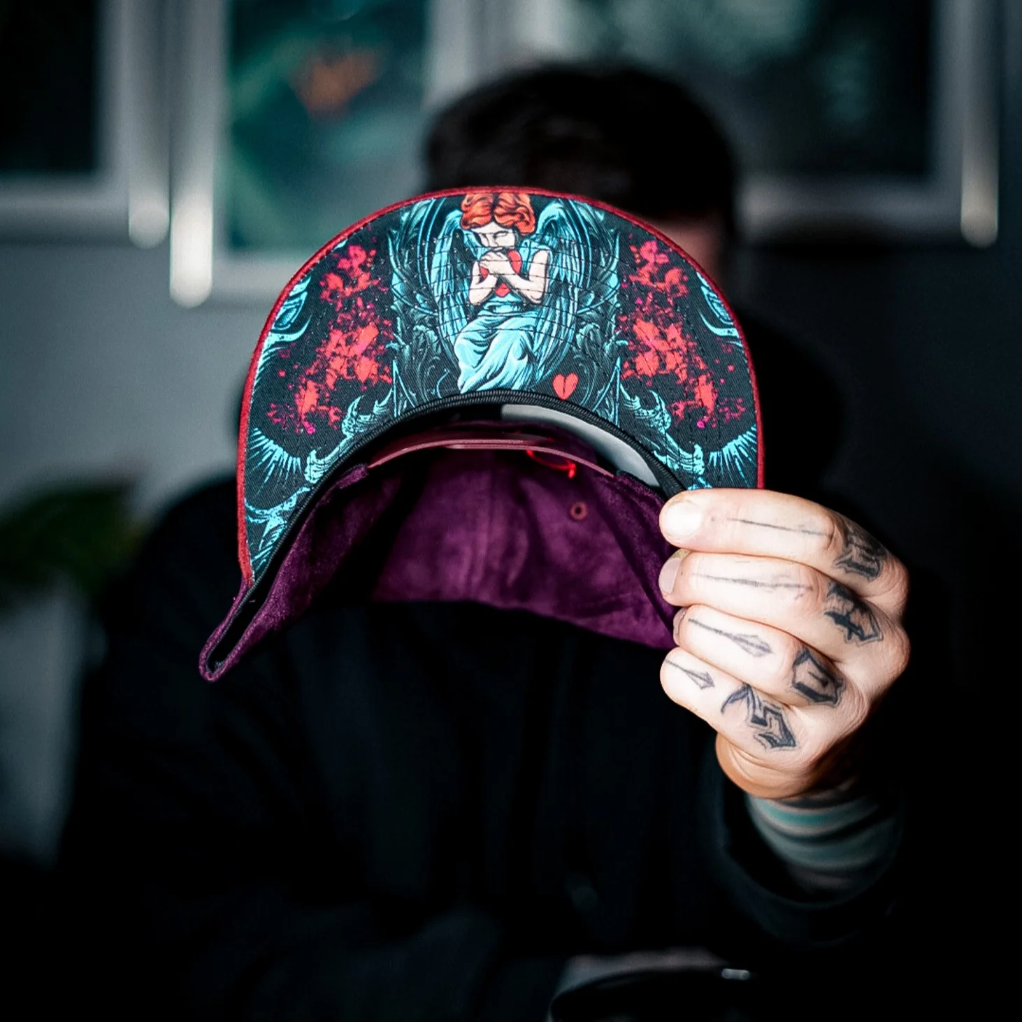 Savior Snapback - Dark Purple/Dark Red Suede - Image 6
