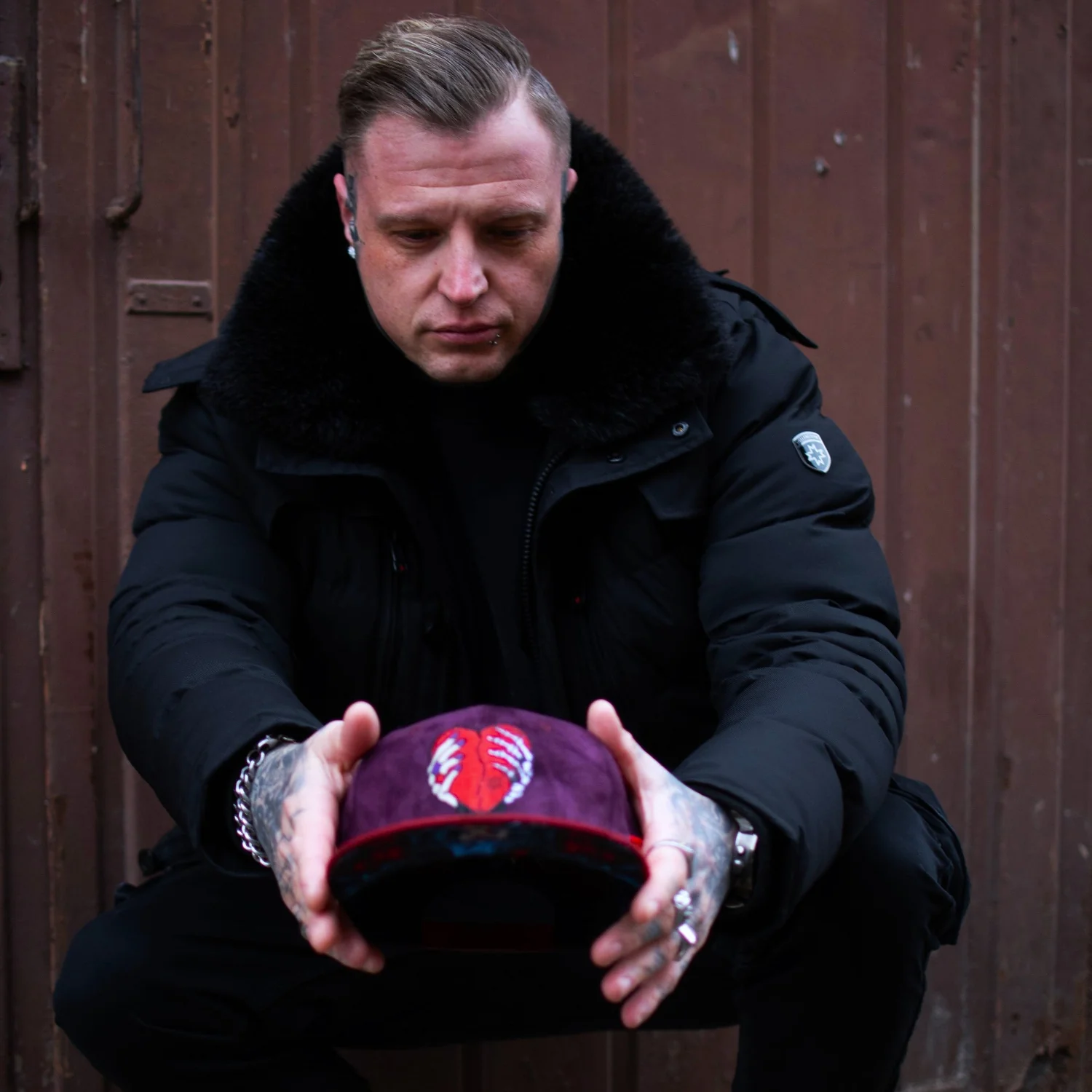Savior Snapback - Dark Purple/Dark Red Suede - Image 7