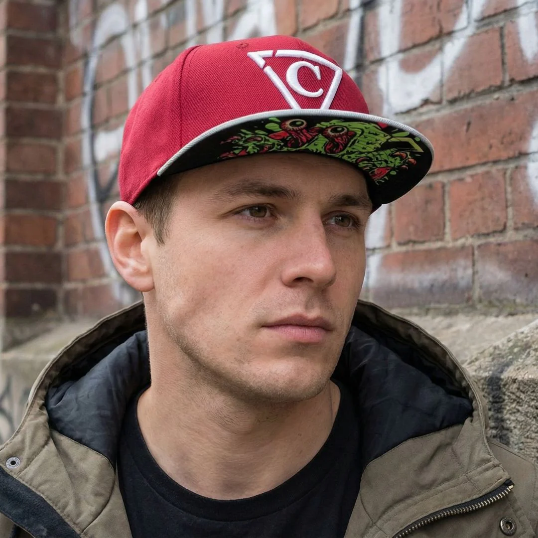 Slimeyes Snapback - Red/Grey - Image 9