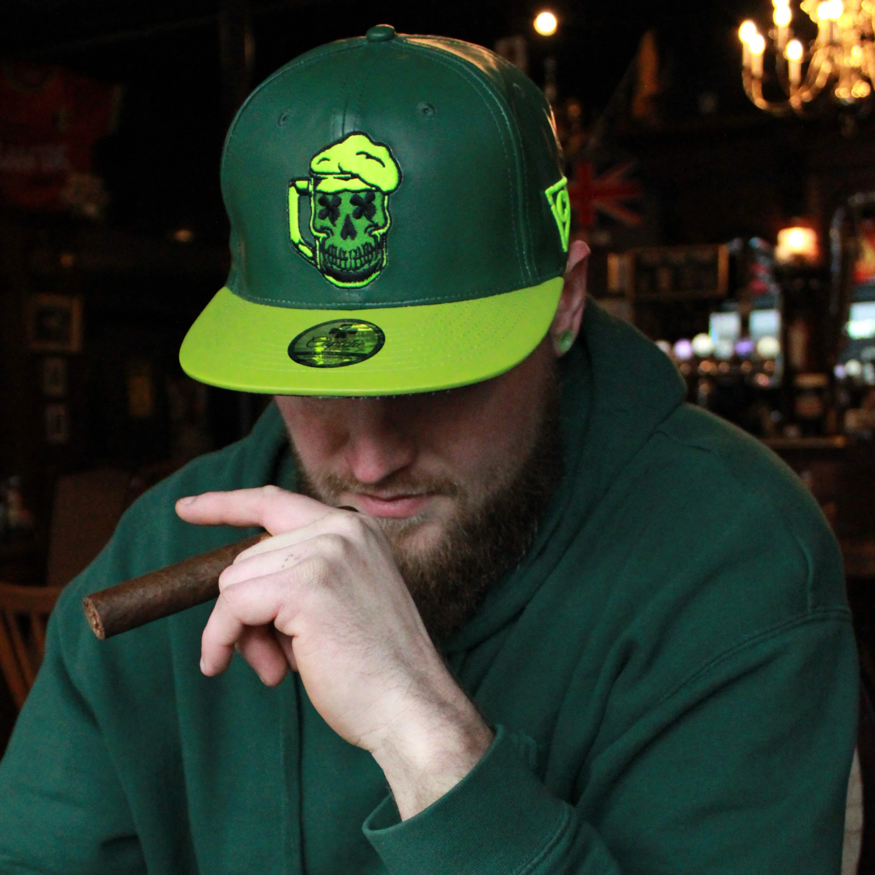 LIMITED EDITION St. Patricks Day Snapback - Green Faux Leather - Image 6