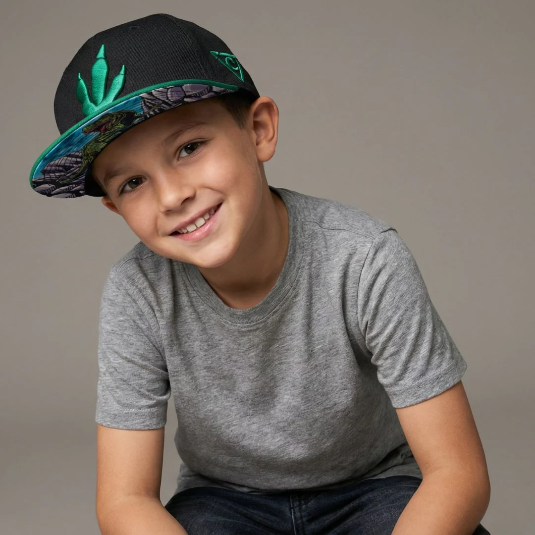 T-rex Snapback Child Size - Black/Green - Image 6