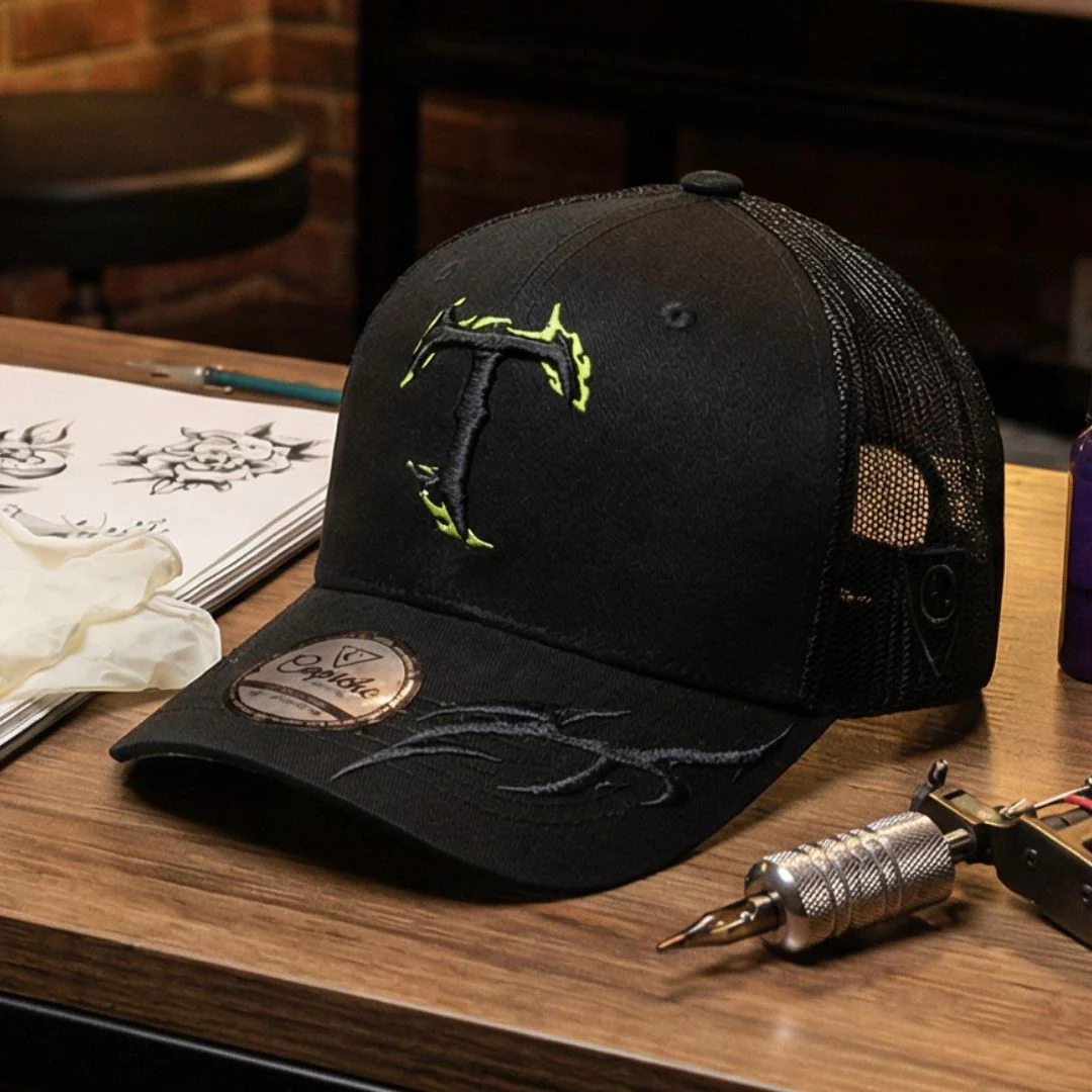 Tattooed Trucker Cap - Black - Image 5