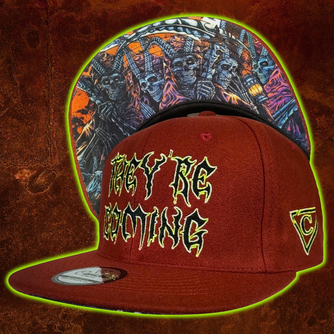 They're Coming Snapback - Rust Red Felt Fabric - Image 19