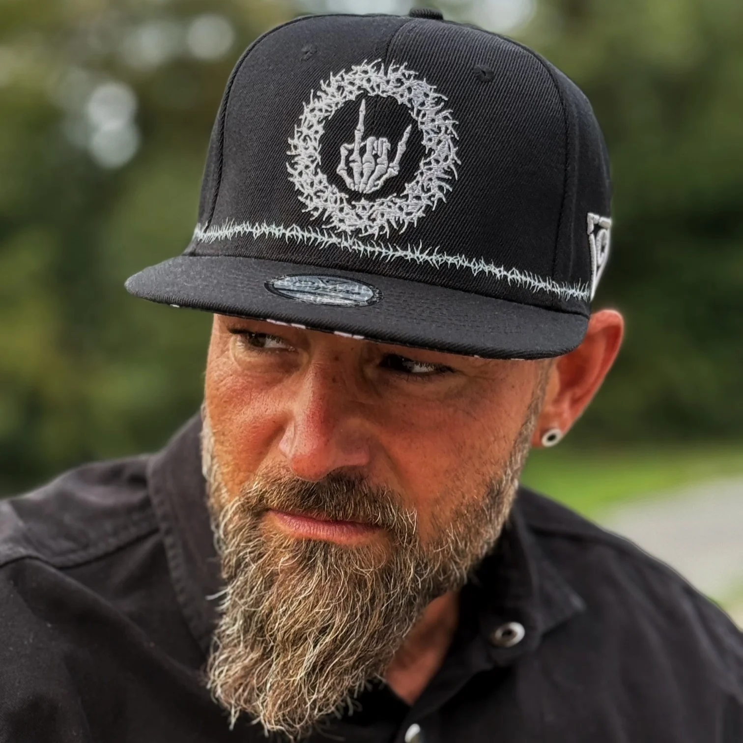 Tribal Skull Snapback - Black/Barbed Wire - Image 5