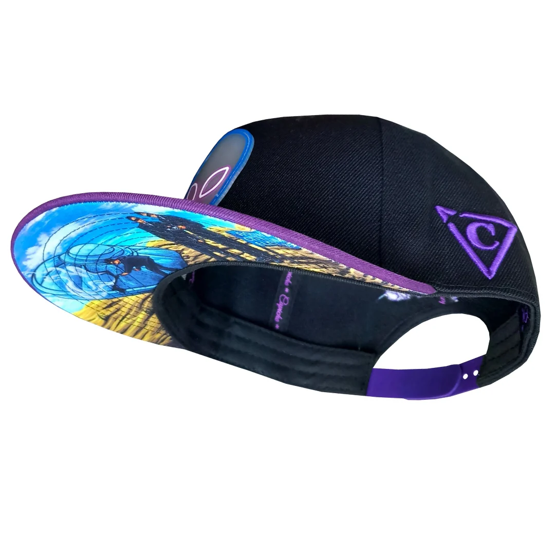UFO Crash Snapback - Black/Purple & Clear Rubber - Image 5
