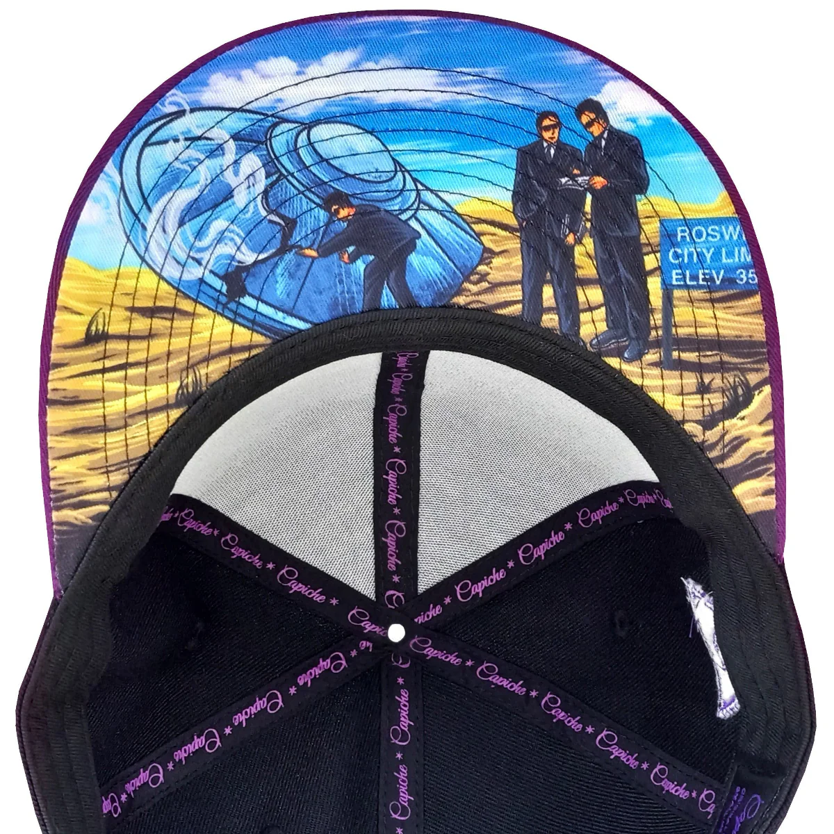 UFO Crash Snapback - Black/Purple & Clear Rubber - Image 6