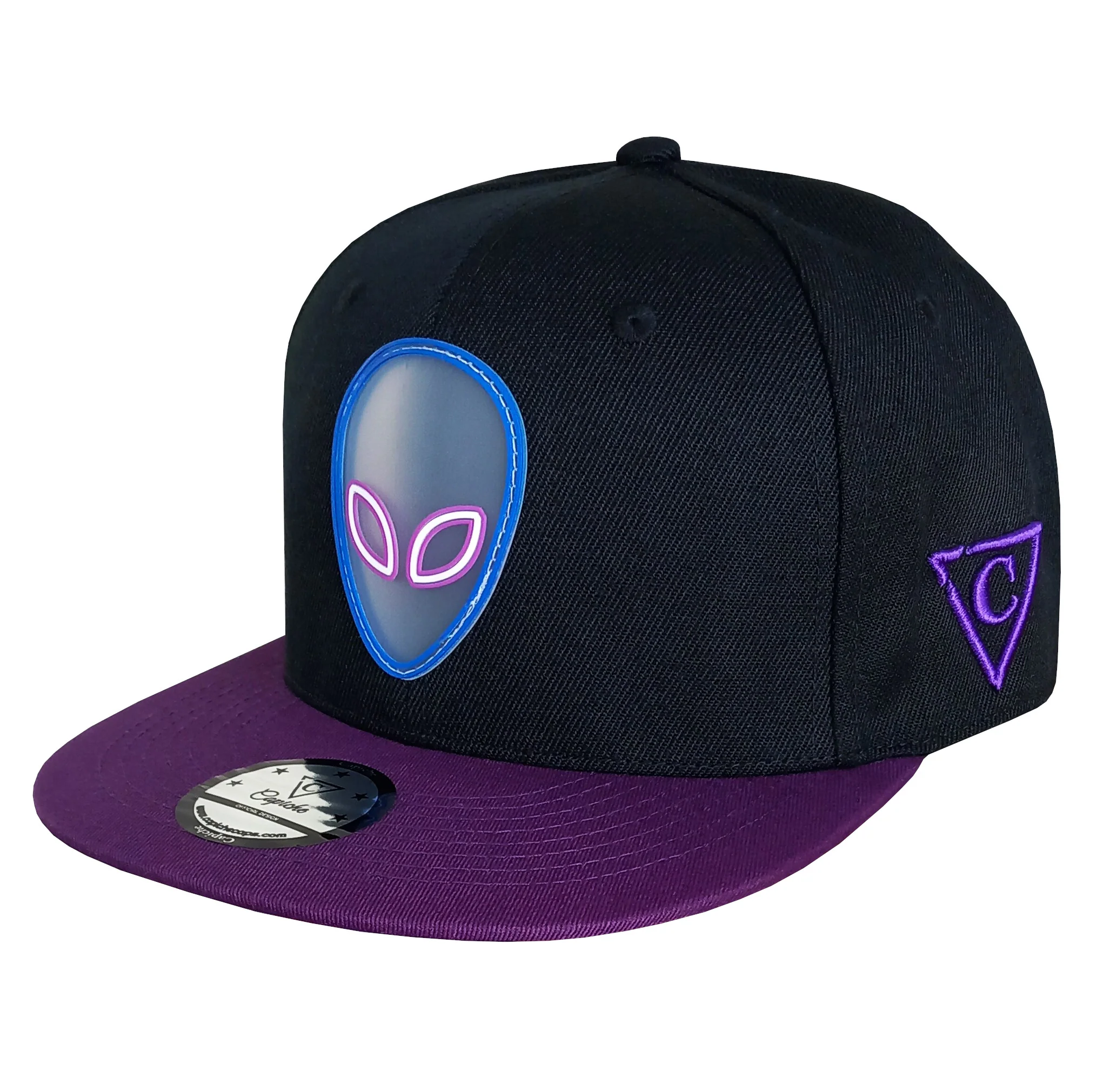 UFO Crash Snapback - Black/Purple & Clear Rubber - Image 7