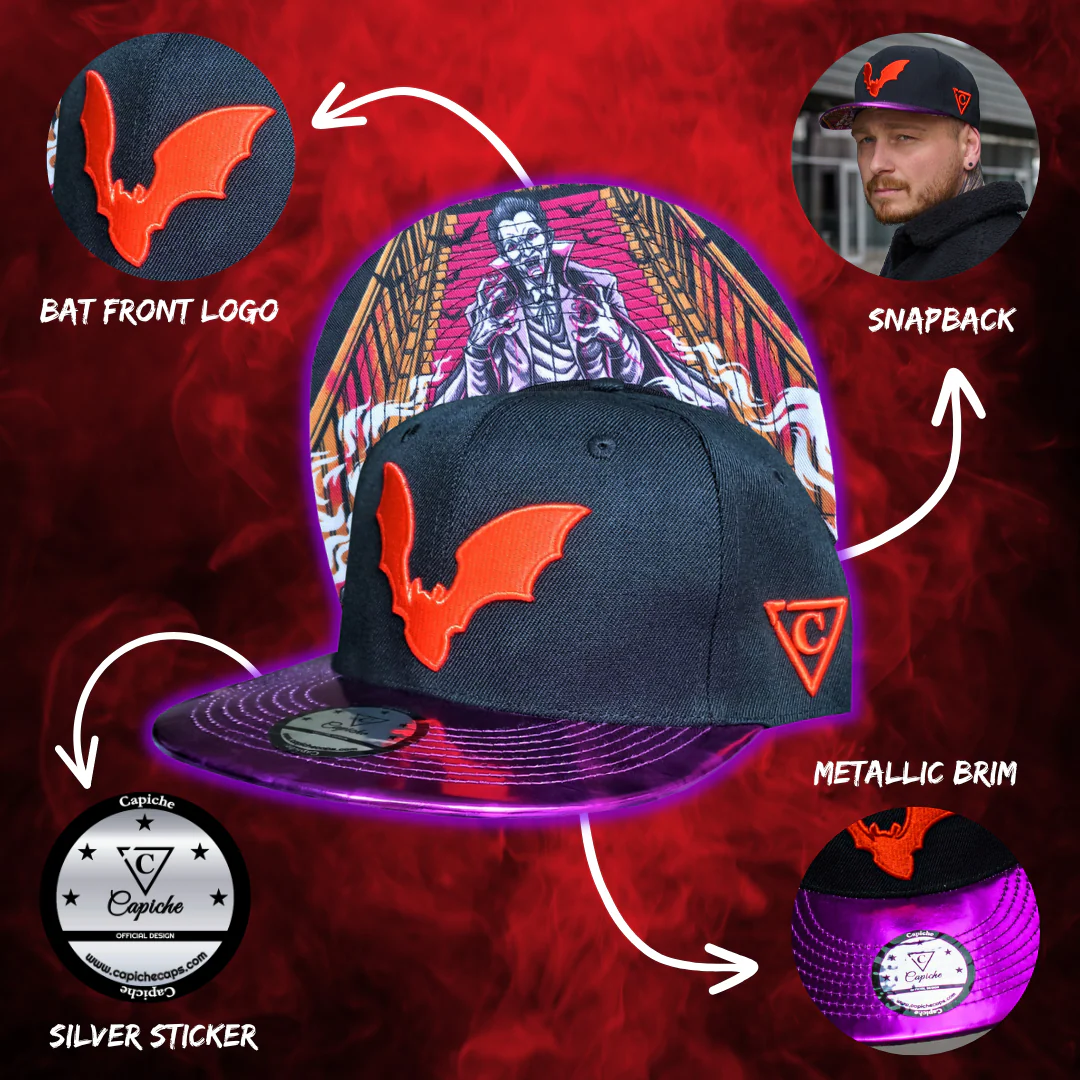 Vampire Snapback - Black/Purple Metallic - Image 10
