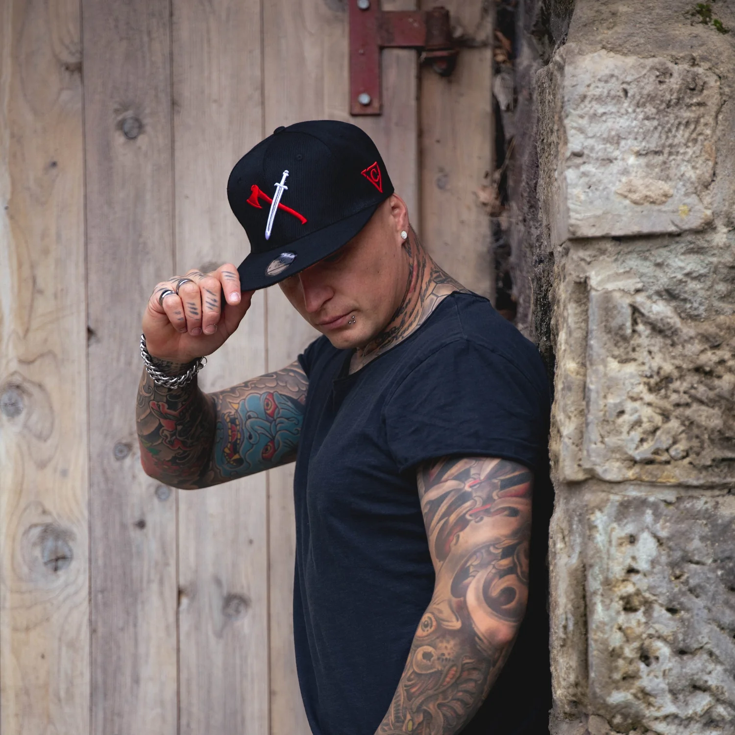 Viking Red/White Snapback - Black - Image 7