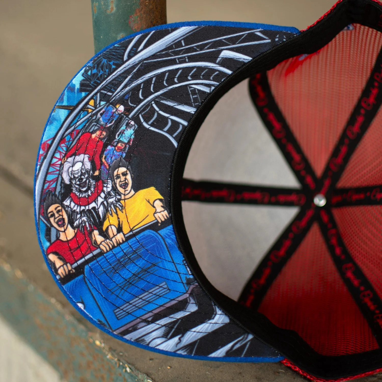 Wild Ride Trucker Snapback - Blue Suede/Red Mesh - Image 10