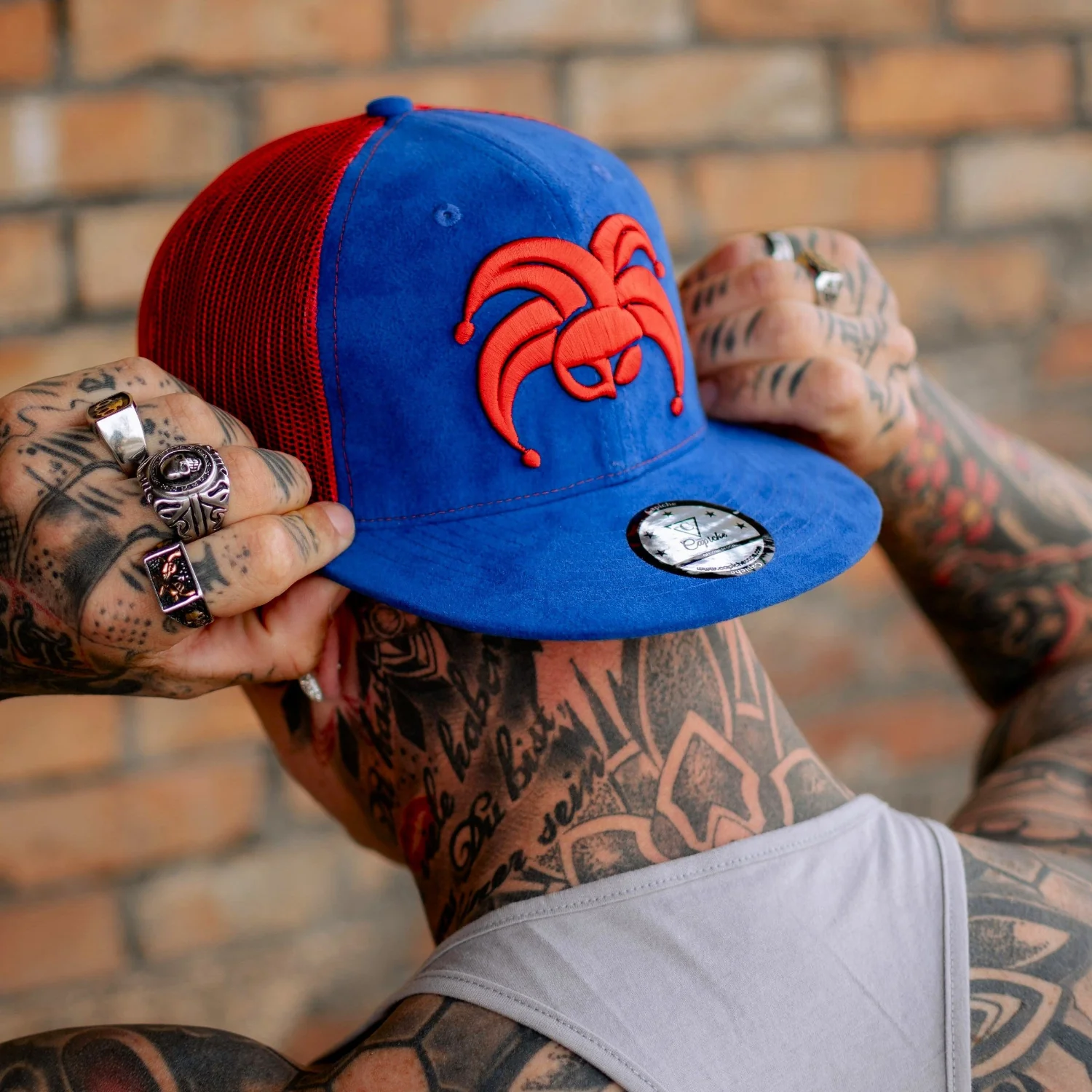 Wild Ride Trucker Snapback - Blue Suede/Red Mesh - Image 3