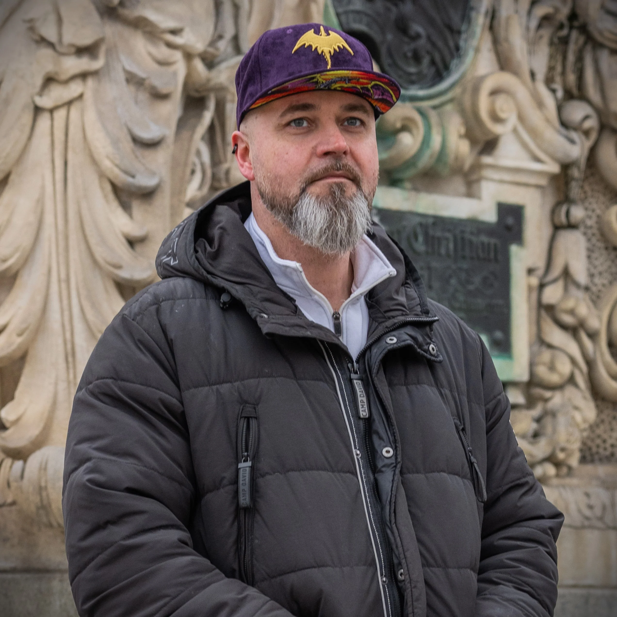 Yellow Dragon Snapback - Purple Suede - Image 3