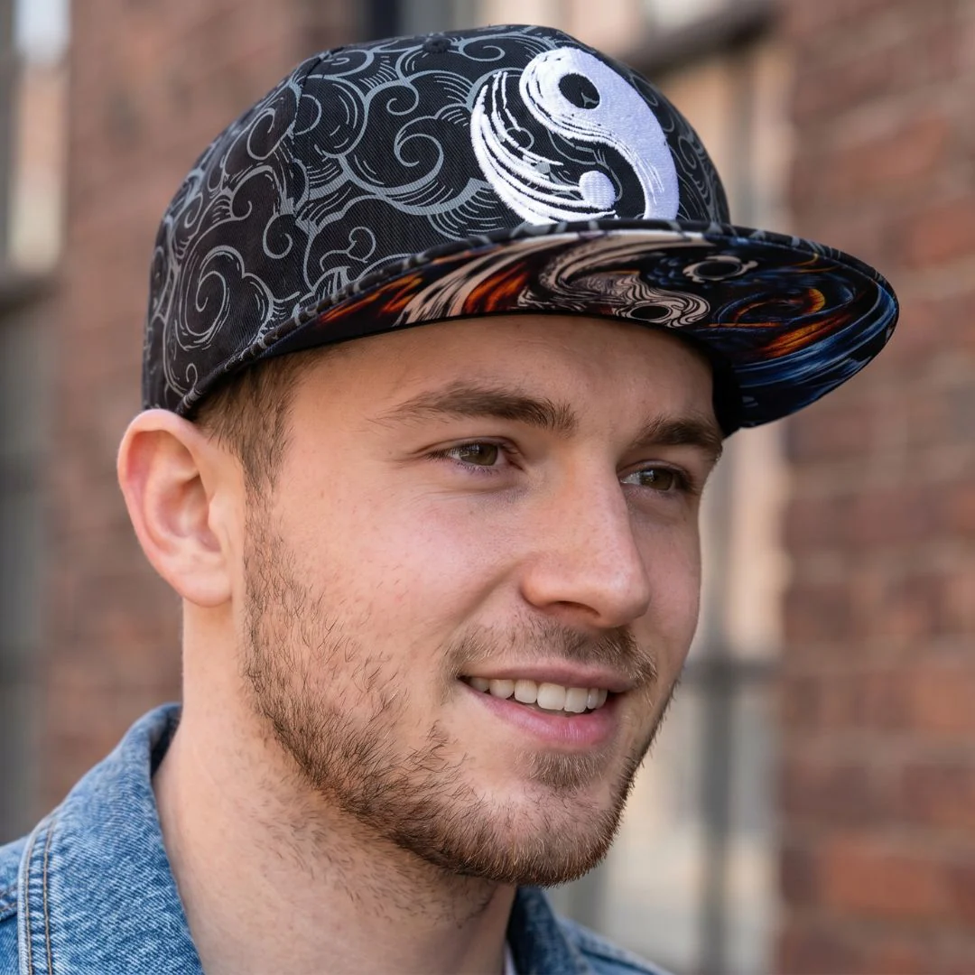 Yin Yang Snapback - Black/White Pattern - Image 7