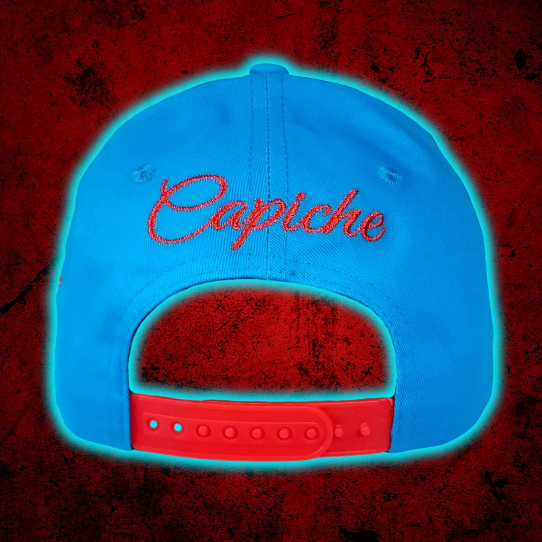Zodiac Cancer Curved Cap - Blue/Red Crackling Metallic - Image 7