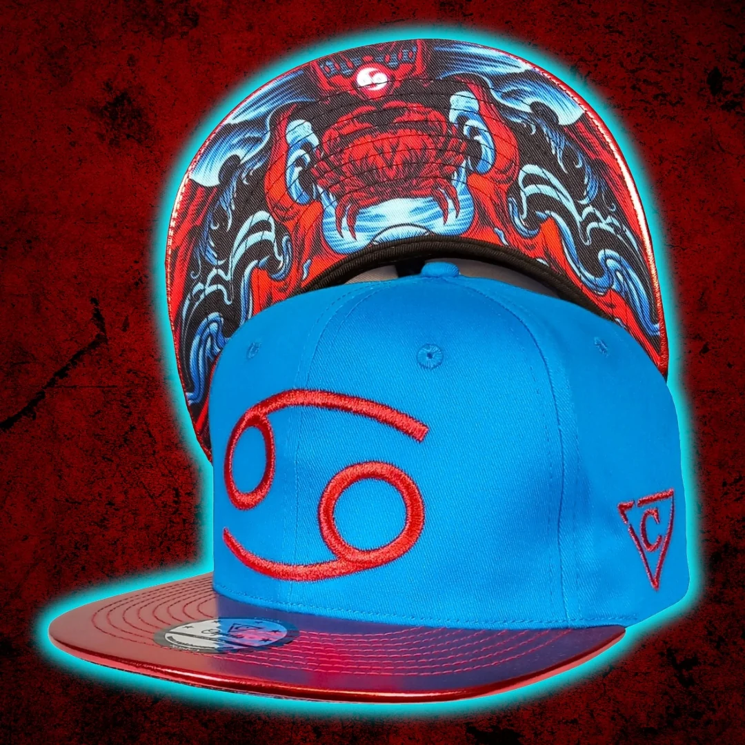 Zodiac Cancer Snapback - Blue/Red Crackling Metallic - Image 14