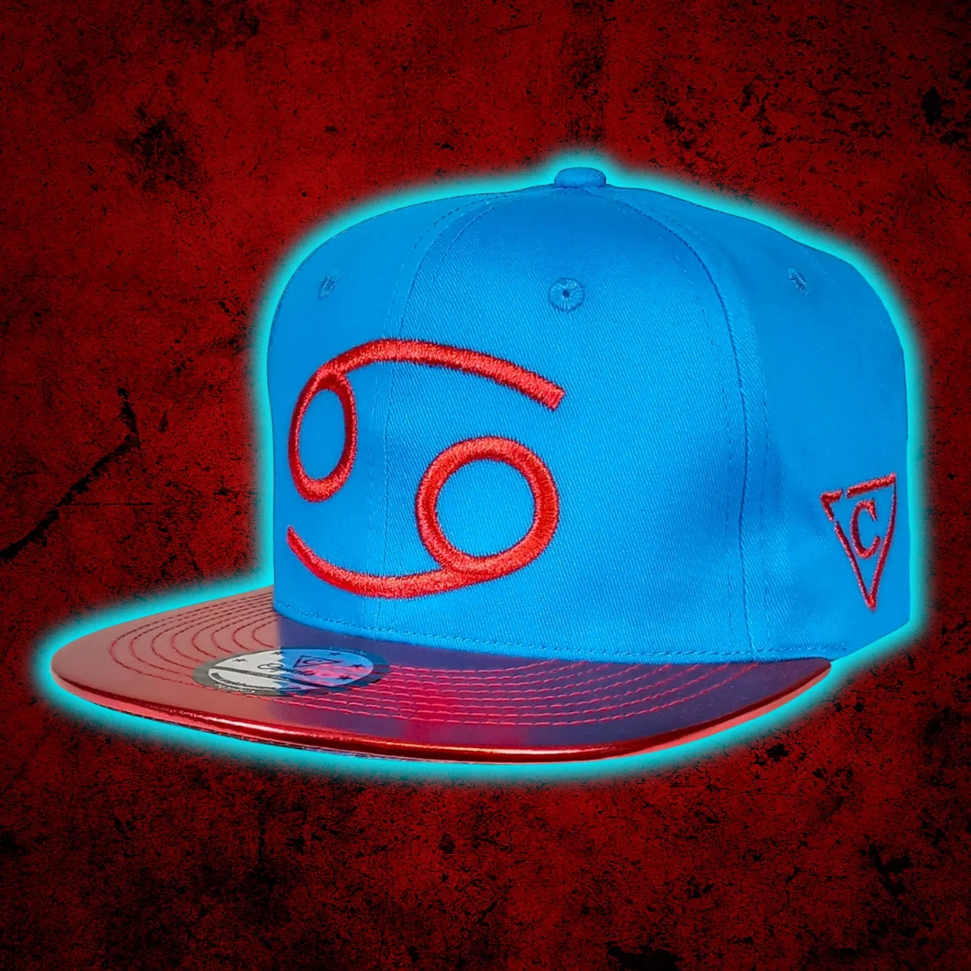 Zodiac Cancer Snapback - Blue/Red Crackling Metallic - Image 15
