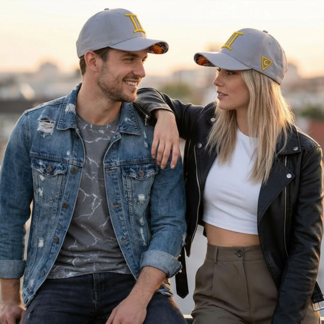 Zodiac Gemini Curved Cap - Light Grey - Image 4