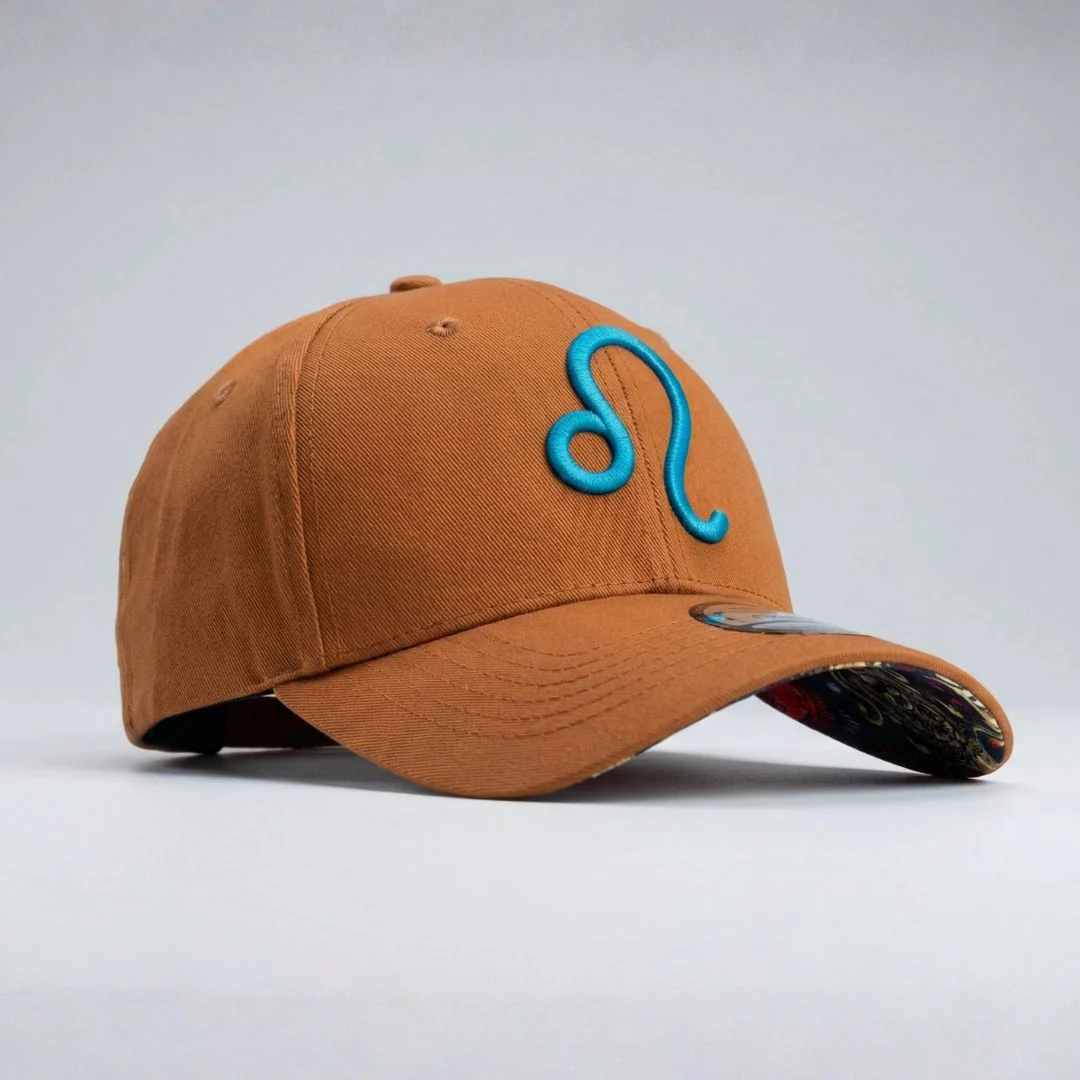 Zodiac Leo Curved Baseball Cap - Rust Brown/Orange - Image 4