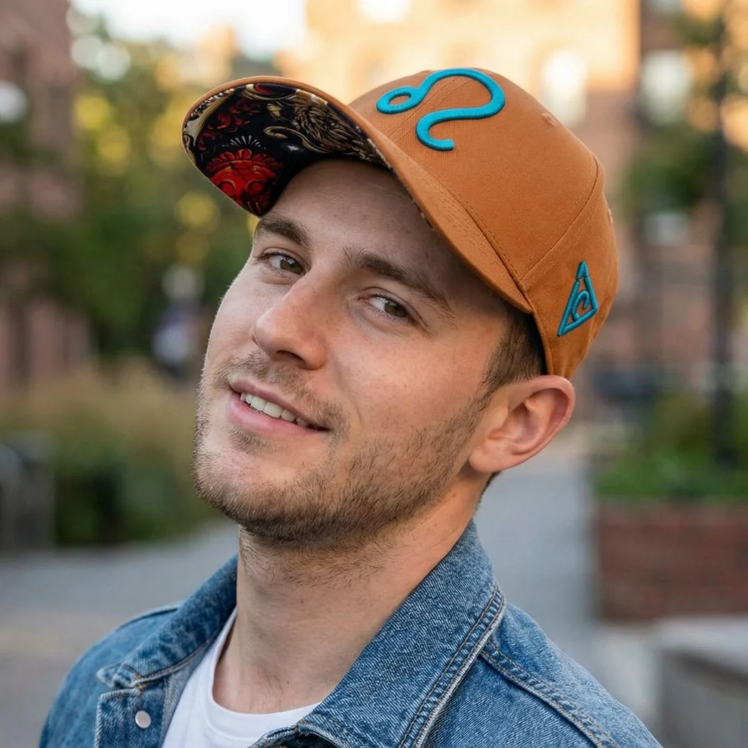 Zodiac Leo Curved Baseball Cap - Rust Brown/Orange - Image 5