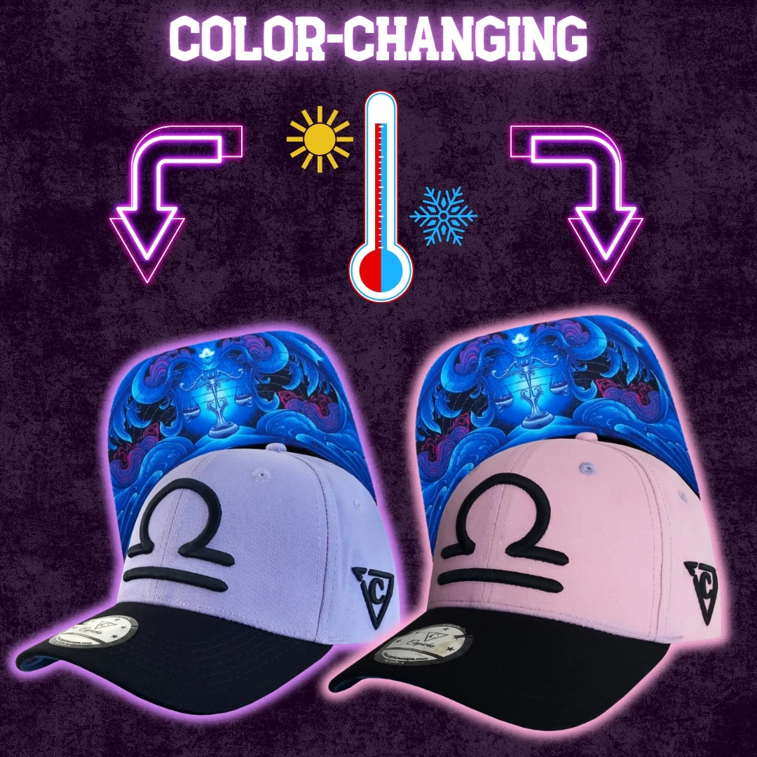 Zodiac Libra Curved Cap - COLOR-CHANGING Lilac/Pink - Image 11