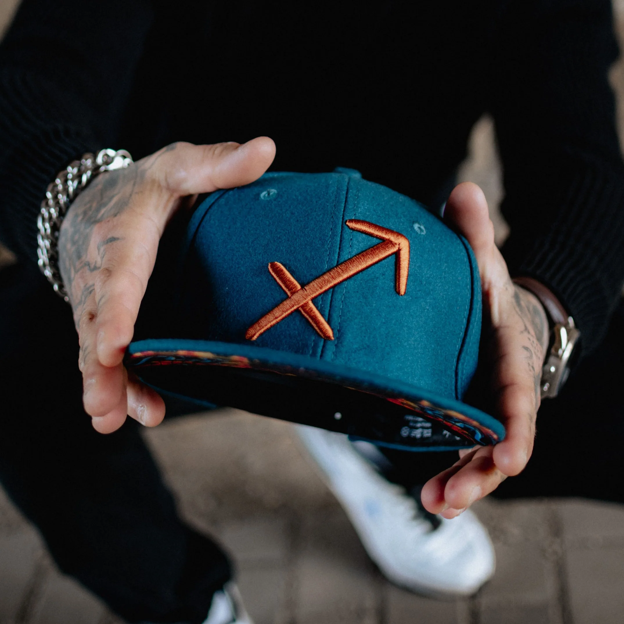 Zodiac Sagittarius Snapback - Petrol Blue Felt - Image 15