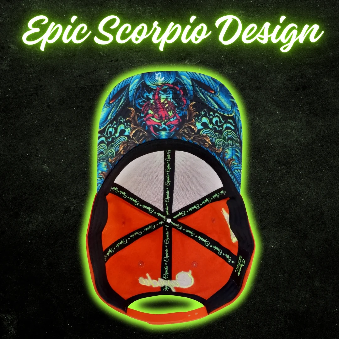 Zodiac Scorpio Curved Cap - COLOR-CHANGING Red/Orange - Image 8