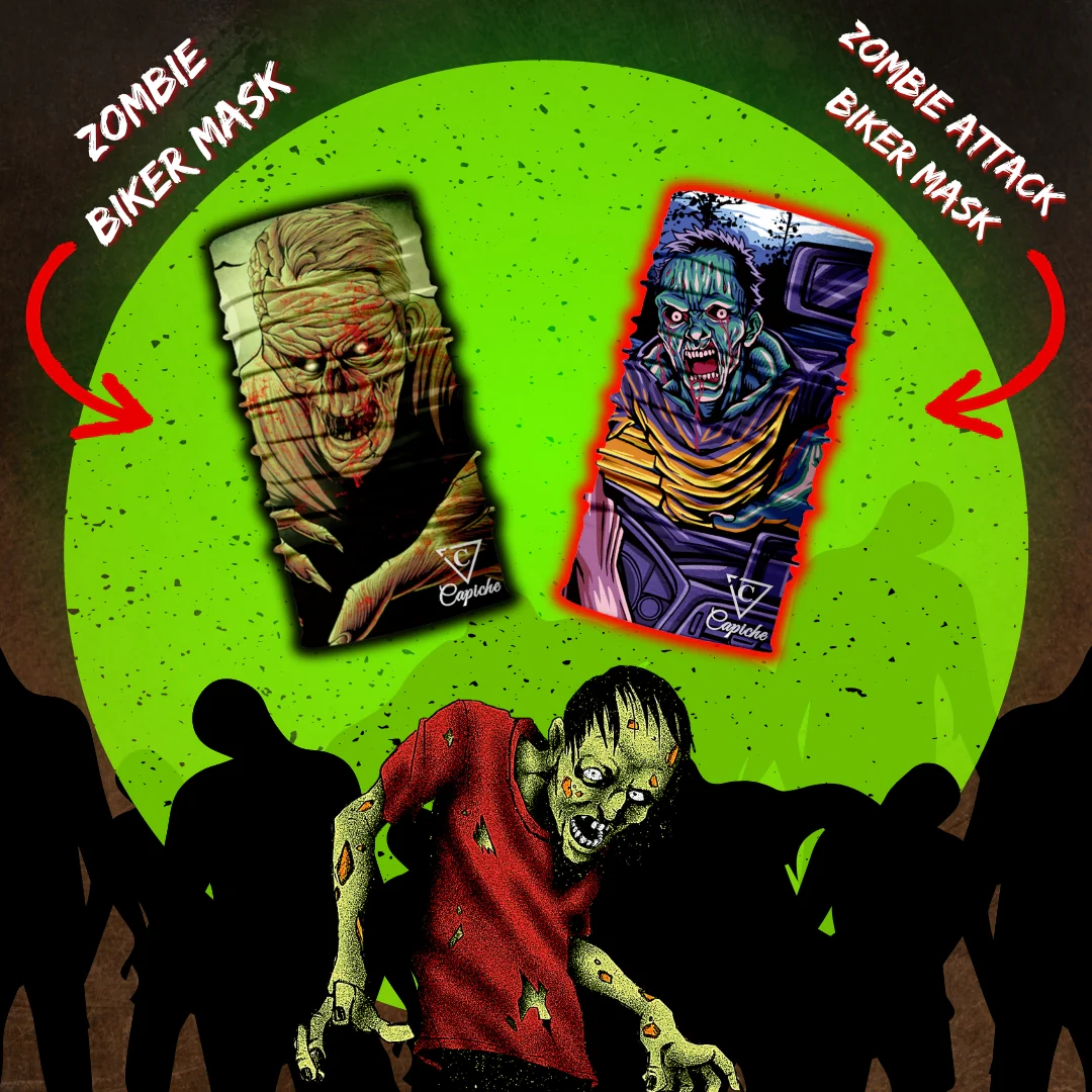 Zombie Attack Biker Mask - Dark Purple - Image 3