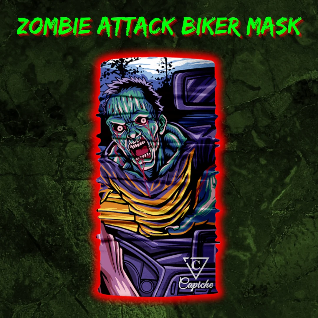 Zombie Attack Biker Mask - Dark Purple - Image 4