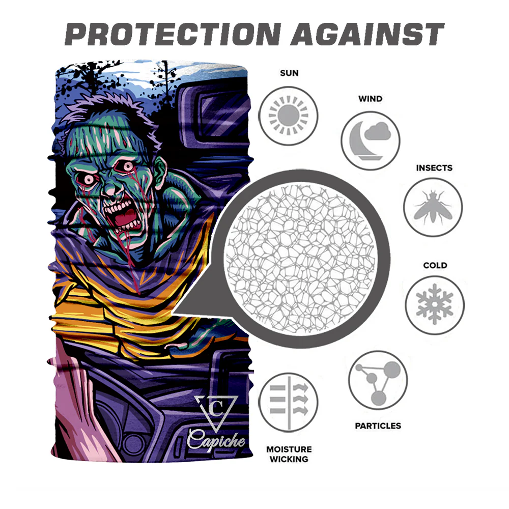 Zombie Attack Biker Mask - Dark Purple - Image 5